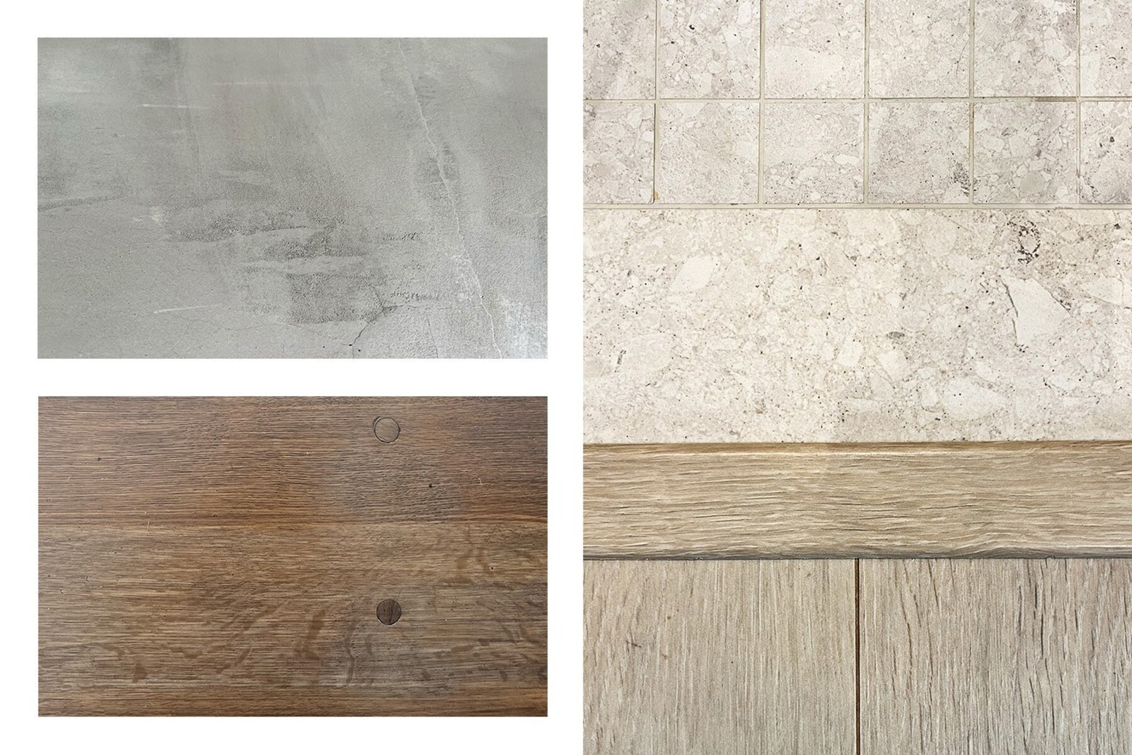 Materialvalg: Eik med treplugger,Silgranitt kompositt benkeplater, Start Galaxy granitt plate på toalettrom, Kartell-vasker, 60x60 fliser og matchende mosaikk (detaljer), glatte overganger, terskelfrie dører etc. Galleribilde