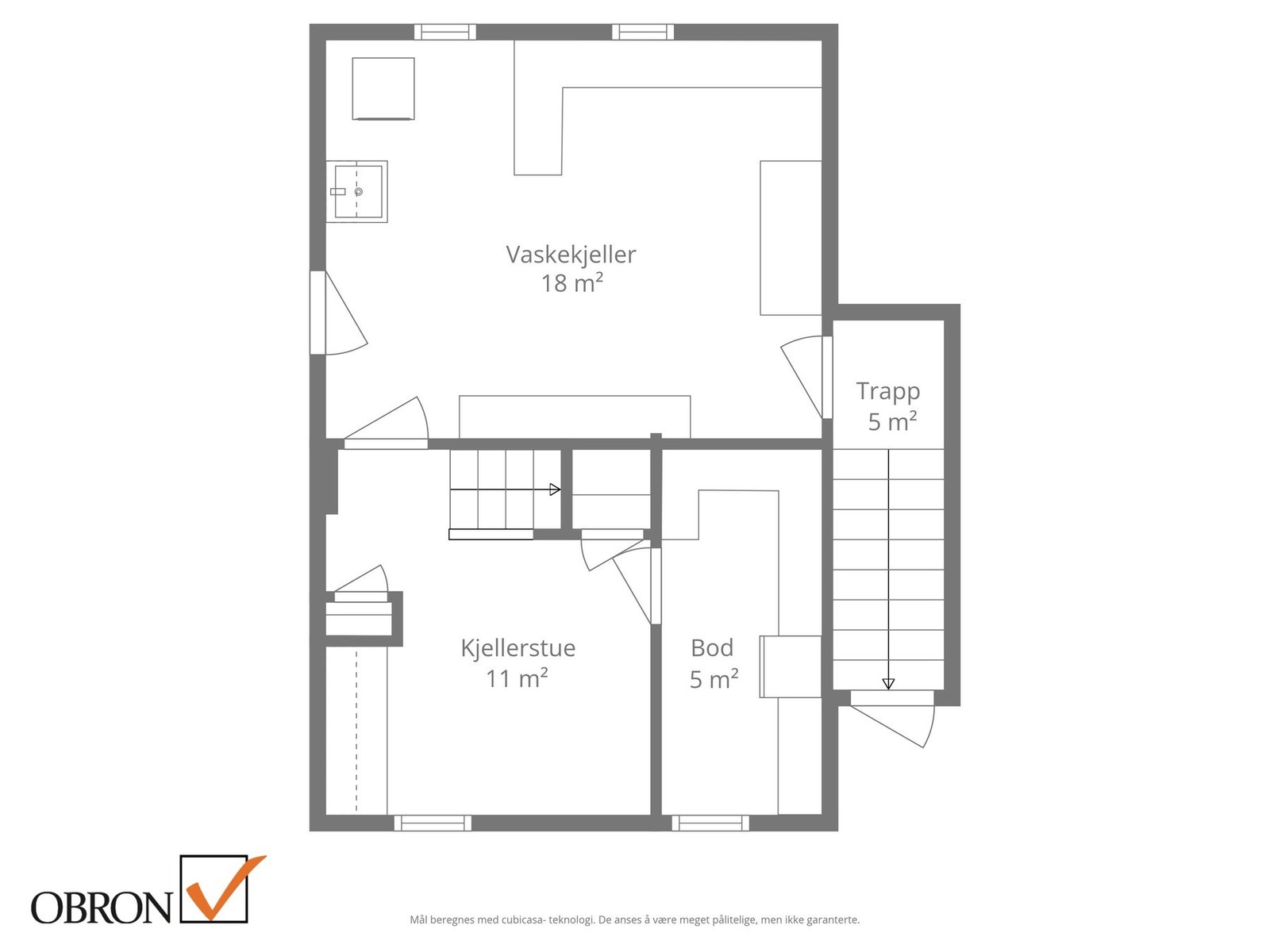 Planskisse kjeller. Galleribilde
