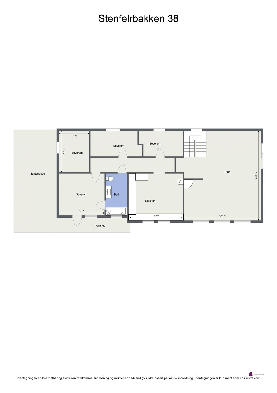 Planegning 1. etg. Galleribilde