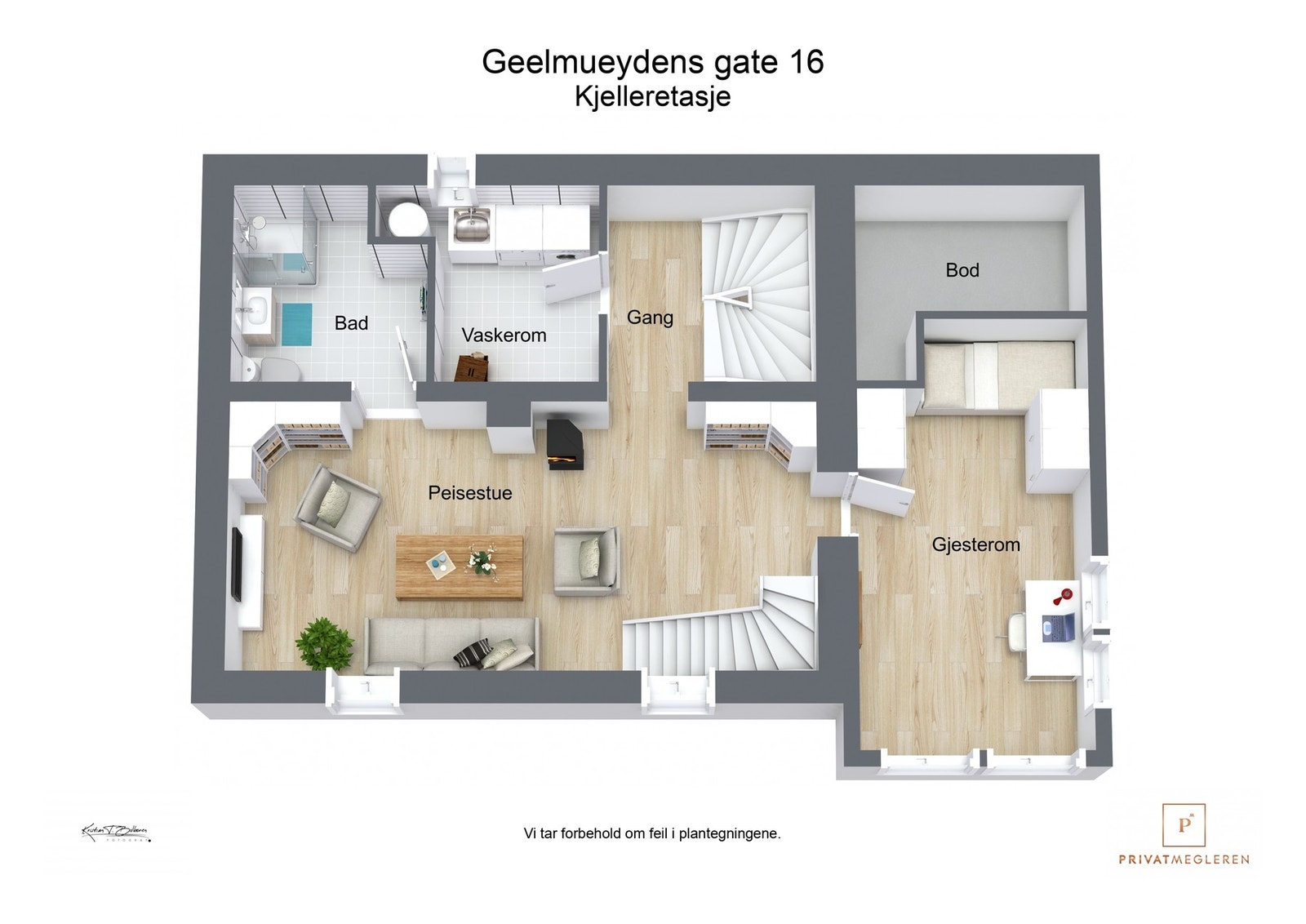 3 D plantegning kjeller Galleribilde
