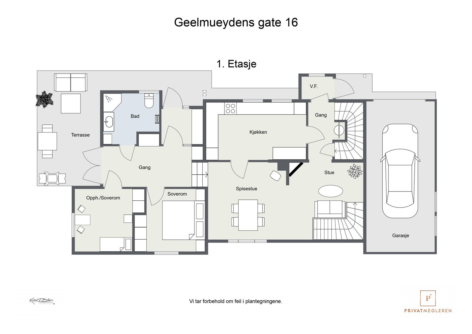 Plantegning 1. etasje Galleribilde