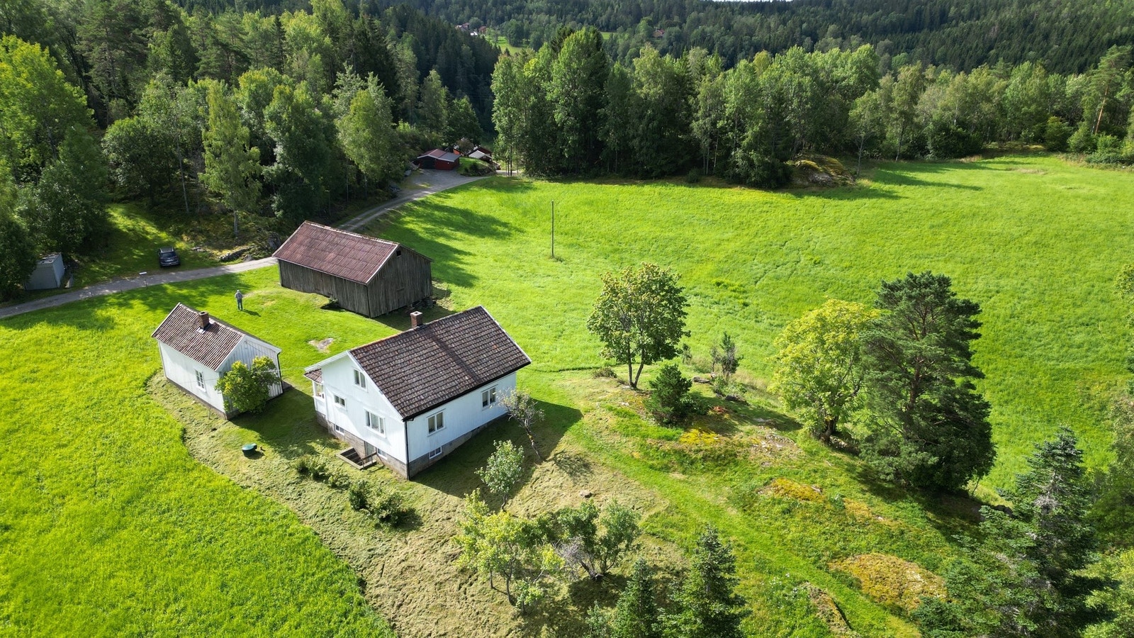 Tunet ligger på en liten topp og har god oversikt over nærområdet Galleribilde