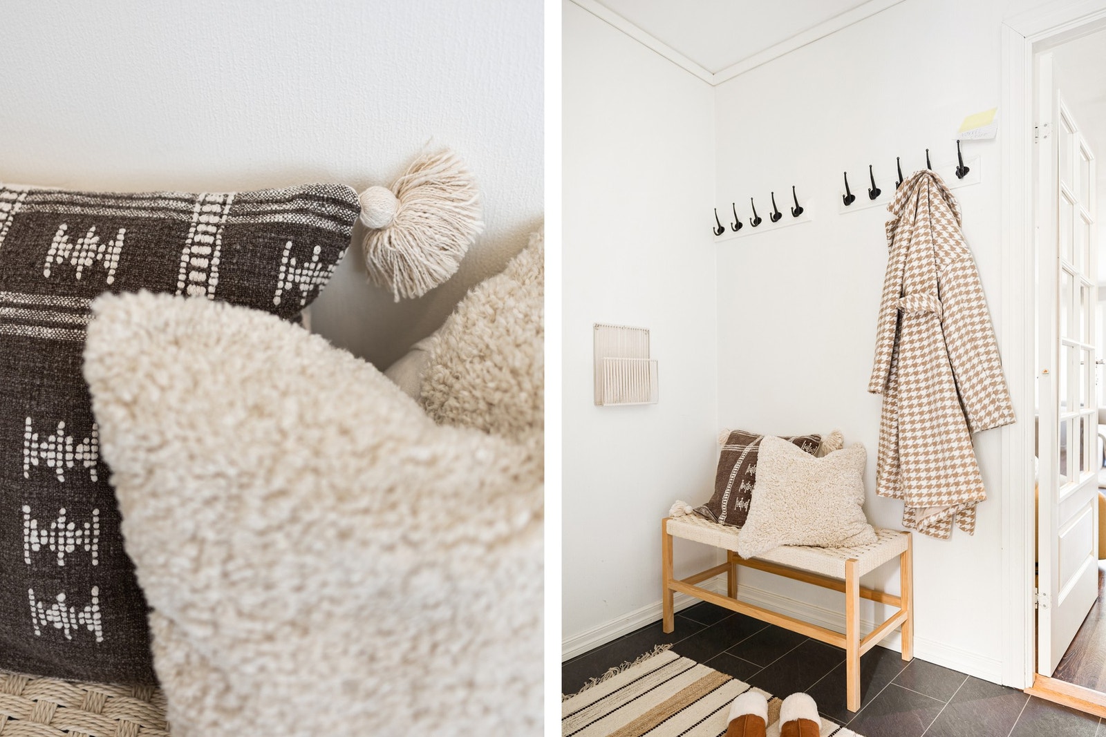 I hovedetasjen ønskes du velkommen inn i en romslig entré på 6 m² med plass til yttertøy og sko. Galleribilde