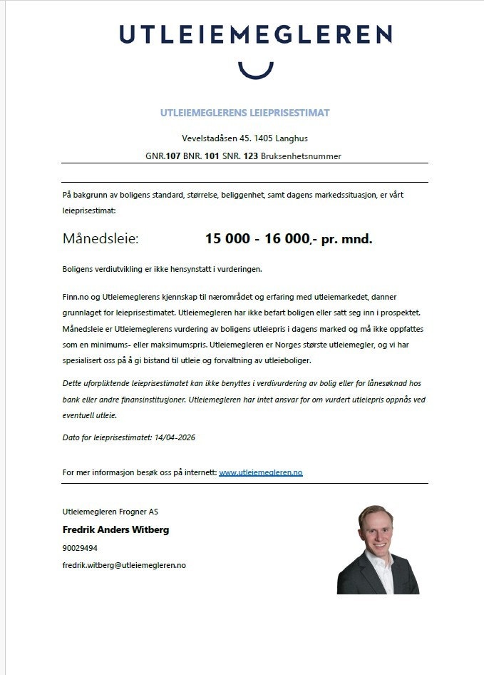 Utleiemeglerens leieprisestimat 2-roms Galleribilde