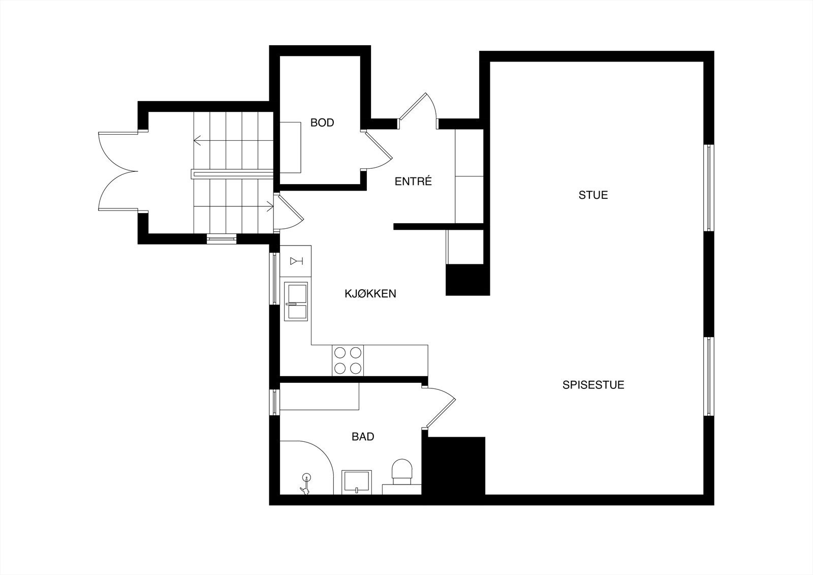 Planskisse 1. etasje Galleribilde