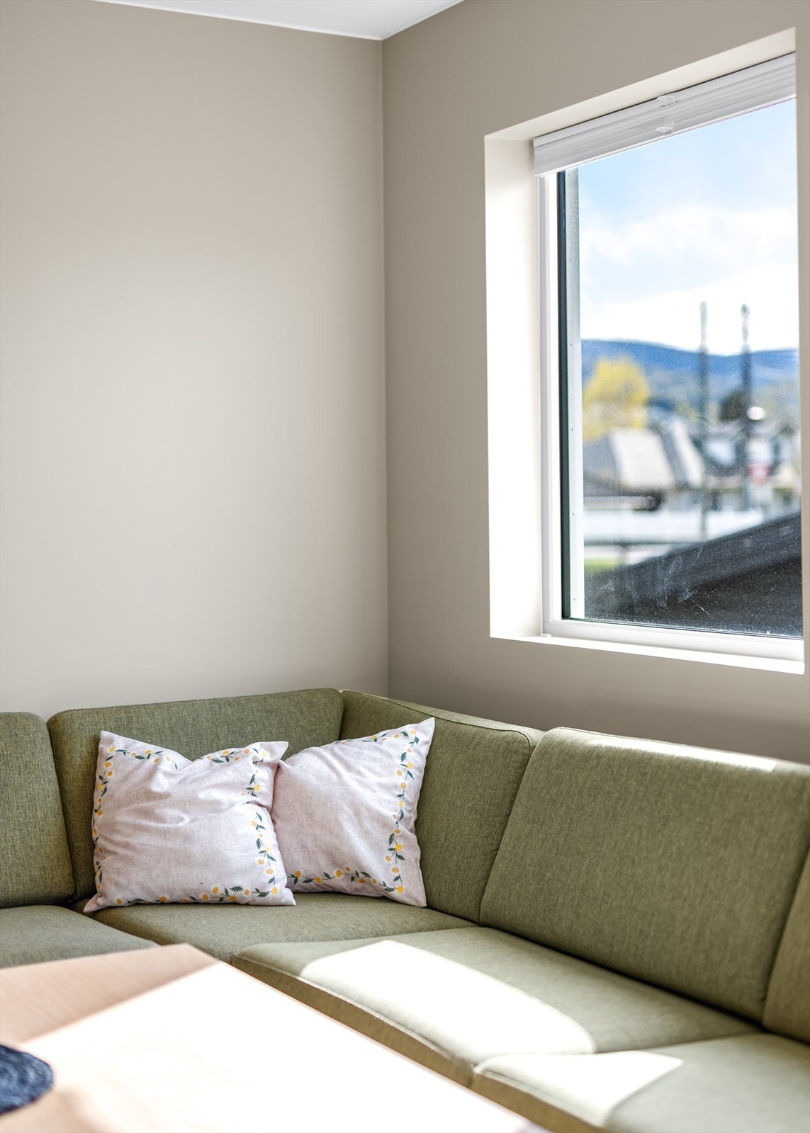 Moderne uttrykk med slette malte vegger og listefrie karmer Galleribilde