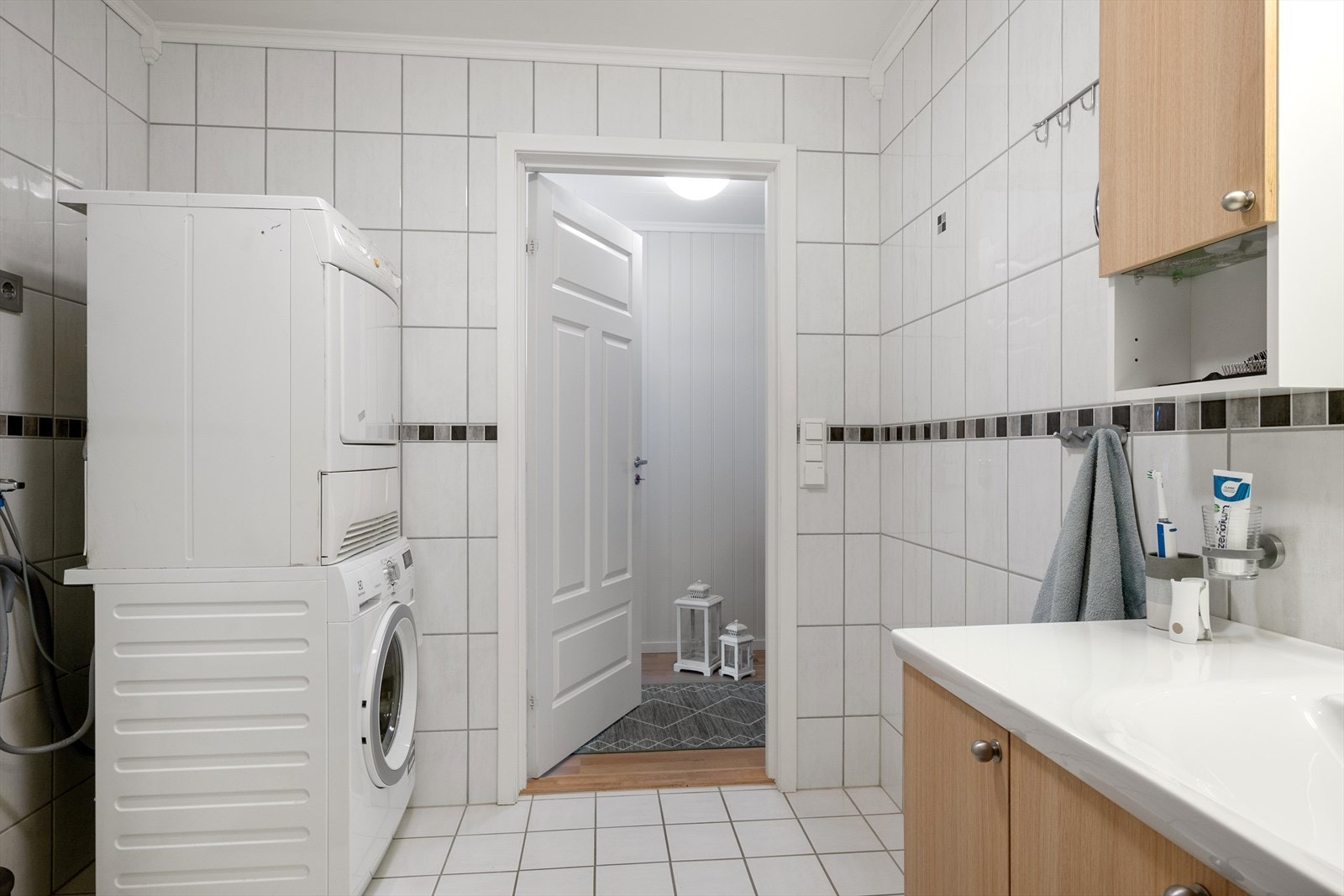 Det er opplegg for vaskemaskin. Galleribilde