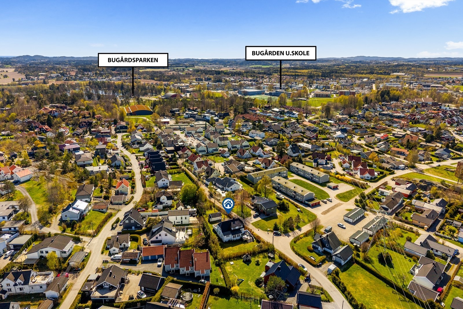 Attraktiv og barnevennlig beliggenhet på Lasken med kort vei til Bugårdsparken, Bugården ungdomsskole og flotte idretts- og fritidstilbud - et etablert boligområde med gode hverdagskvaliteter. Galleribilde