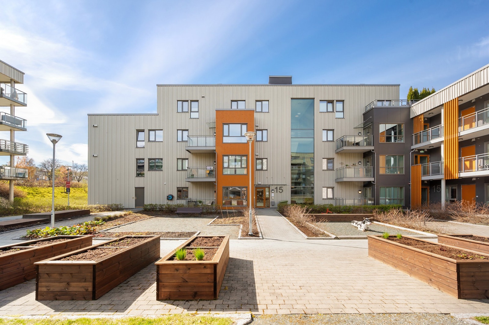 Leiligheten er en del av Strinda Hagby og boligblokken sto ferdig i 2020. Galleribilde