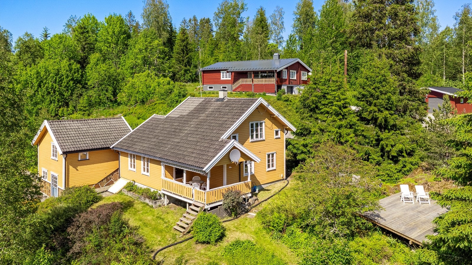 Uteområdet er på 1,5 mål og legger til rette for usjenerte sommerdager med sol hele dagen. Galleribilde