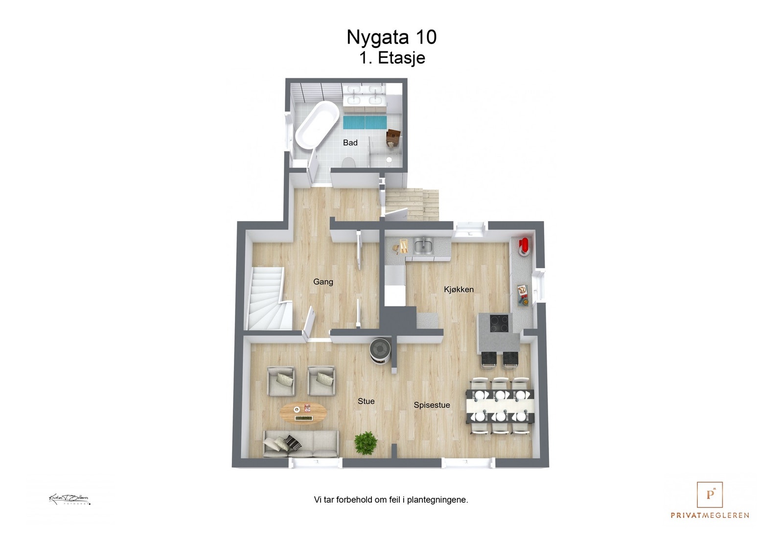 Plantegning over hovedetasjen Galleribilde