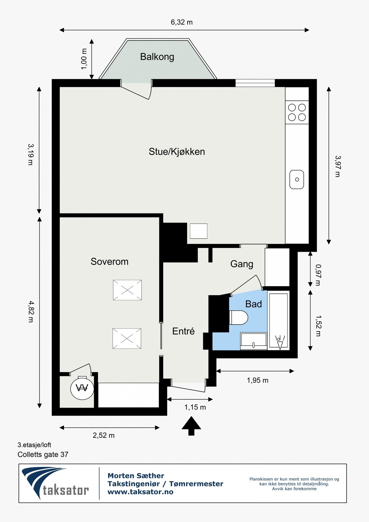 Plantegning - 3.etasje/loft Galleribilde