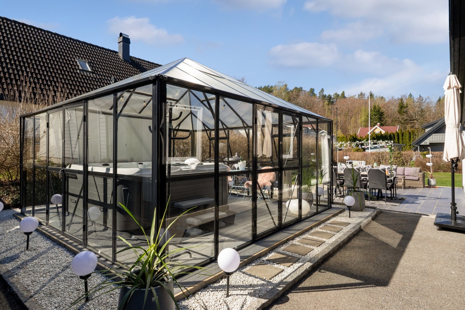 Utestue/drivhus på ca. 19 m². Galleribilde