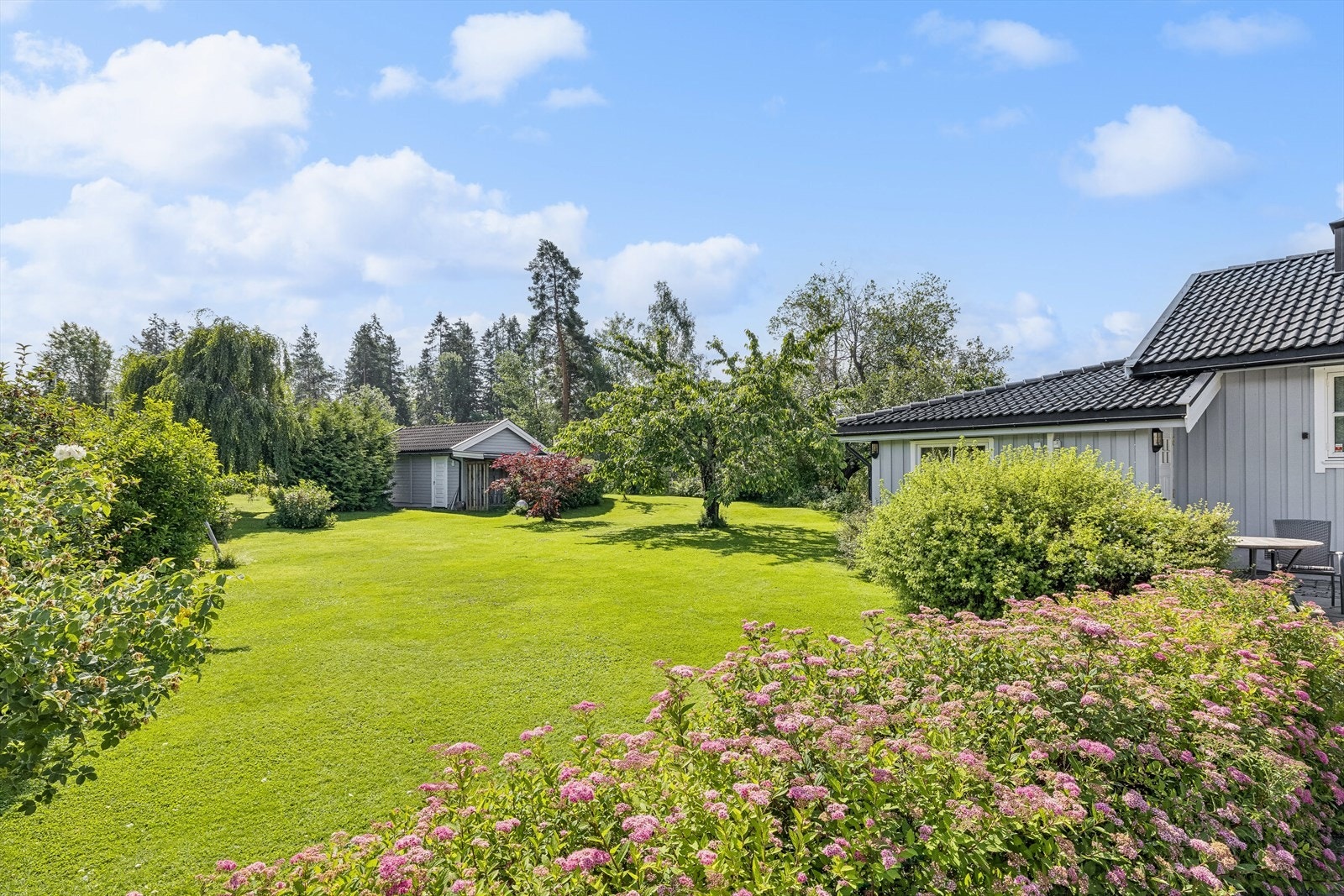 Eiendommen er godt opparbeidet med plenarealer, diverse beplantning og hekker. Galleribilde