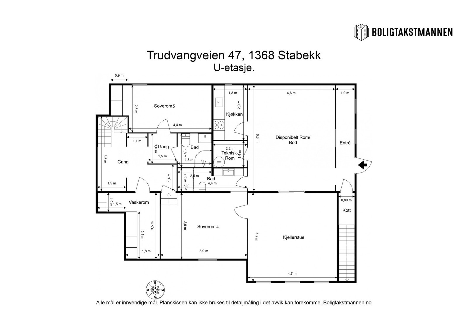 Plantegning underetasje. Galleribilde