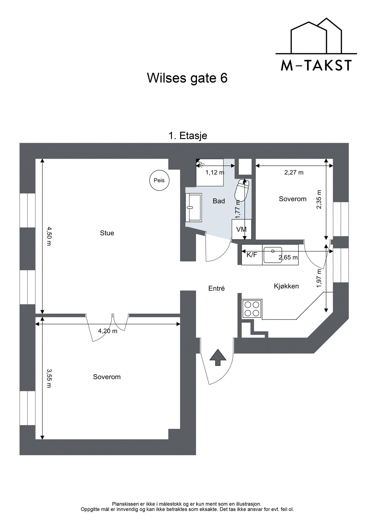 Plantegninger med mål. Galleribilde