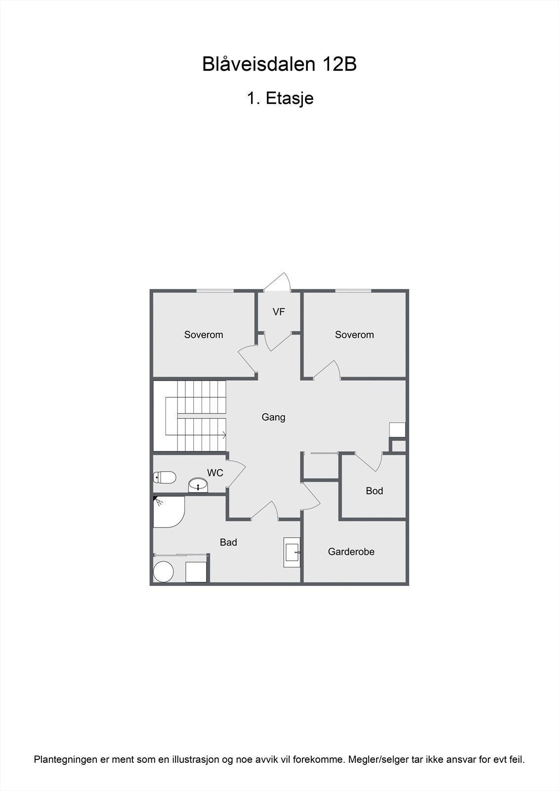 Plantegning 1. etasje Galleribilde