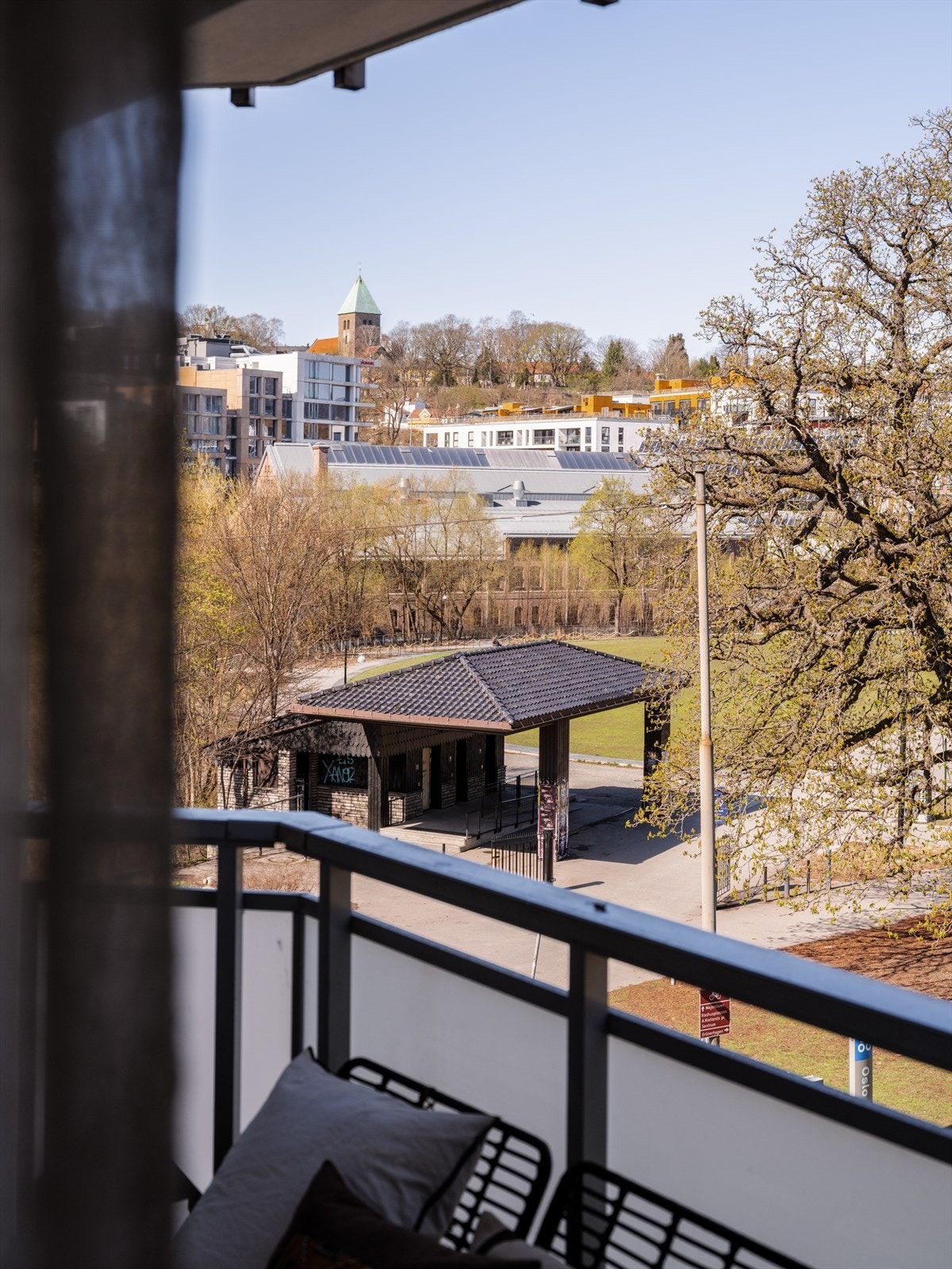 Hyggelig utsikt fra balkongen. Galleribilde