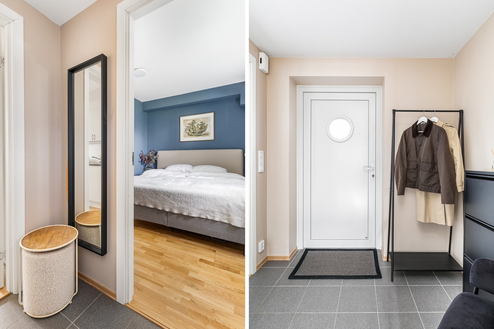 Som i soverommet er det plass til skap eller skyvedørsgarderobe også i entreen. Galleribilde