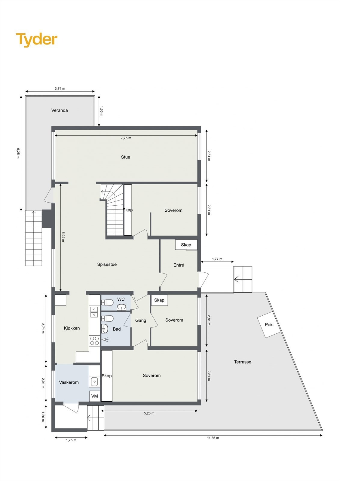 Plantegning 1.etg Galleribilde