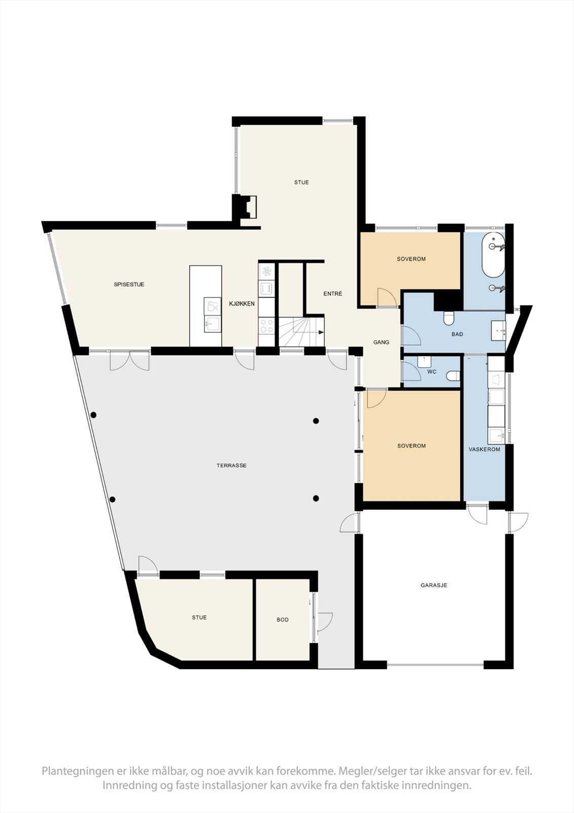 Plantegning hovedetasje. Galleribilde
