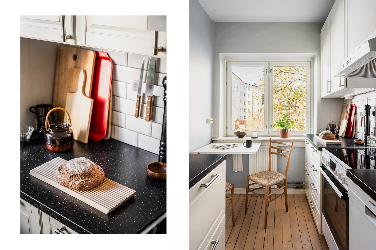 Lyst kjøkken fra 2016 med gode arbeidsflater og praktisk utforming. Galleribilde