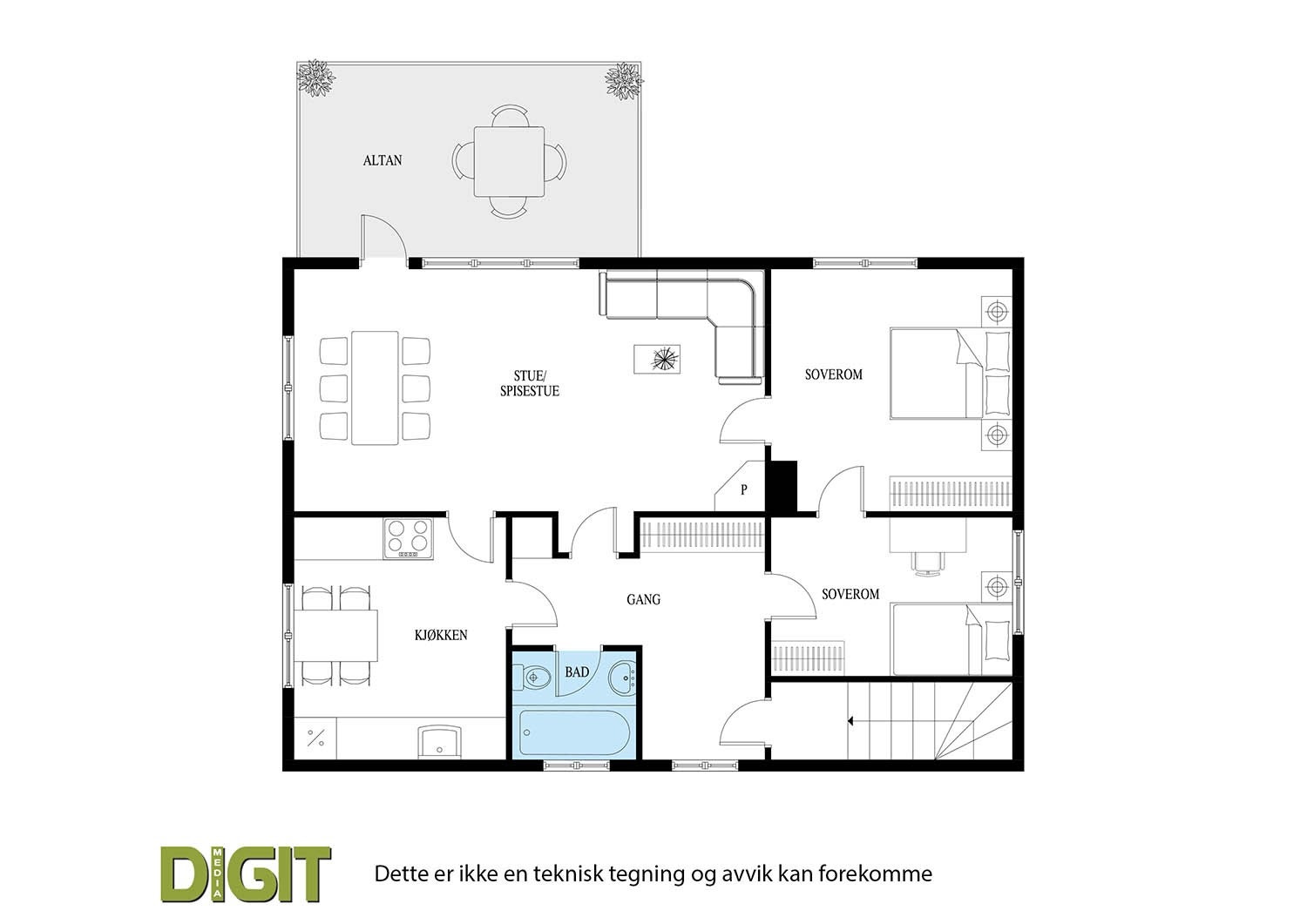 Planløsning 2. etasje Galleribilde