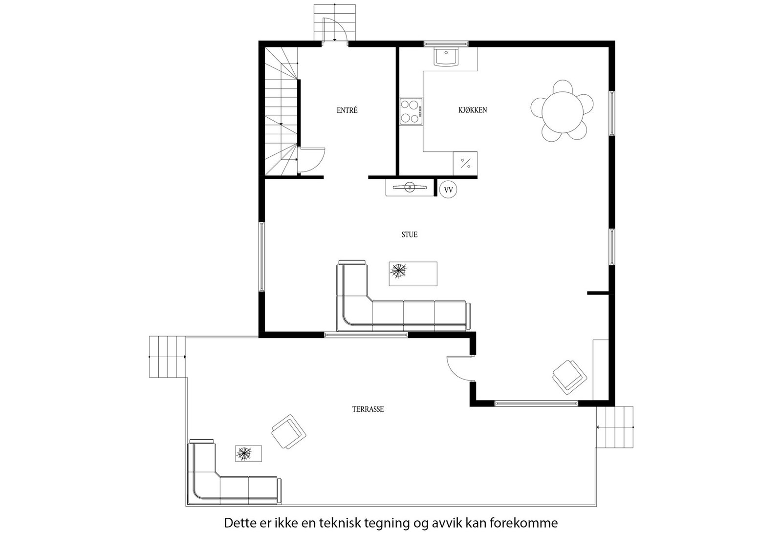 Plantegning 1. etasje Galleribilde