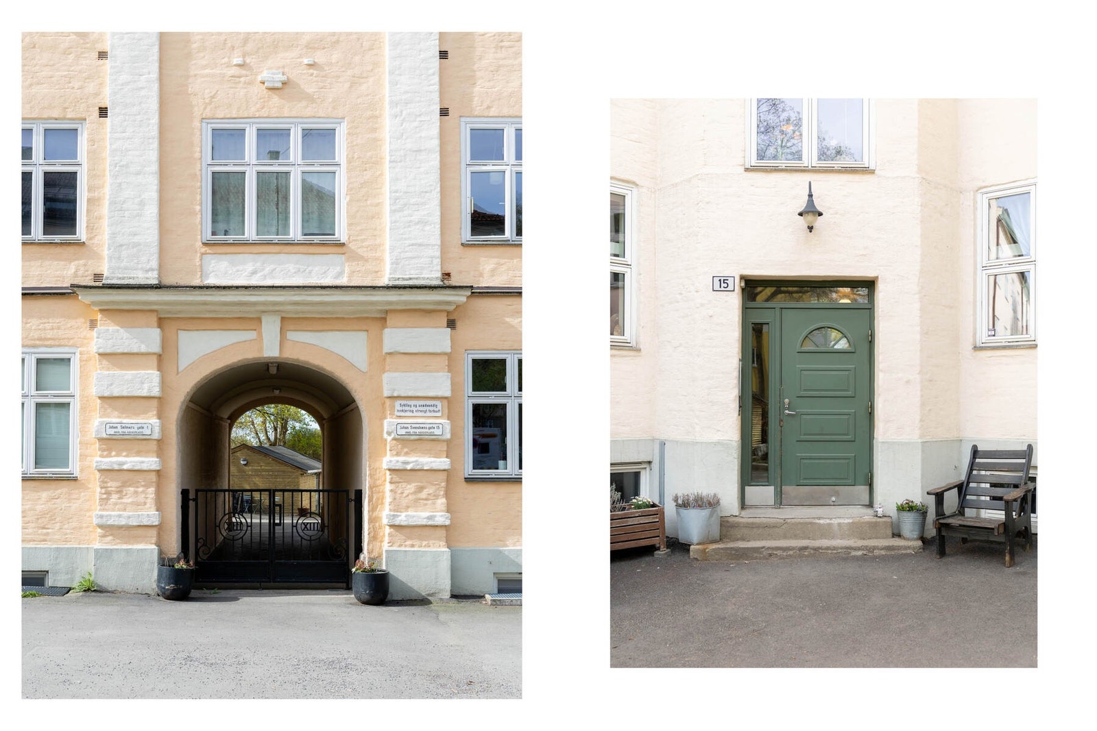 Enkel adkomst inn til leiligheten via bakgård Galleribilde