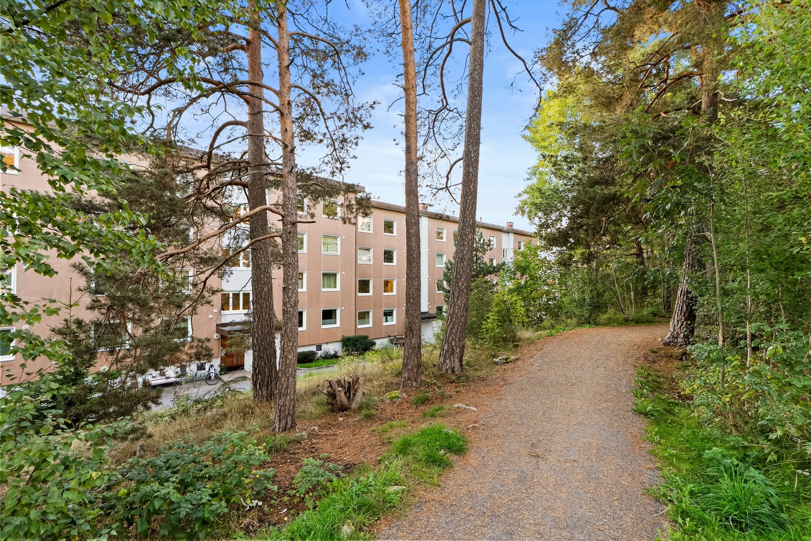 Rett ved leiligheten går det en hyggelig turløype på ca. 2,5km. Løypen går i en runde og tar deg inn i Østmarka. Galleribilde
