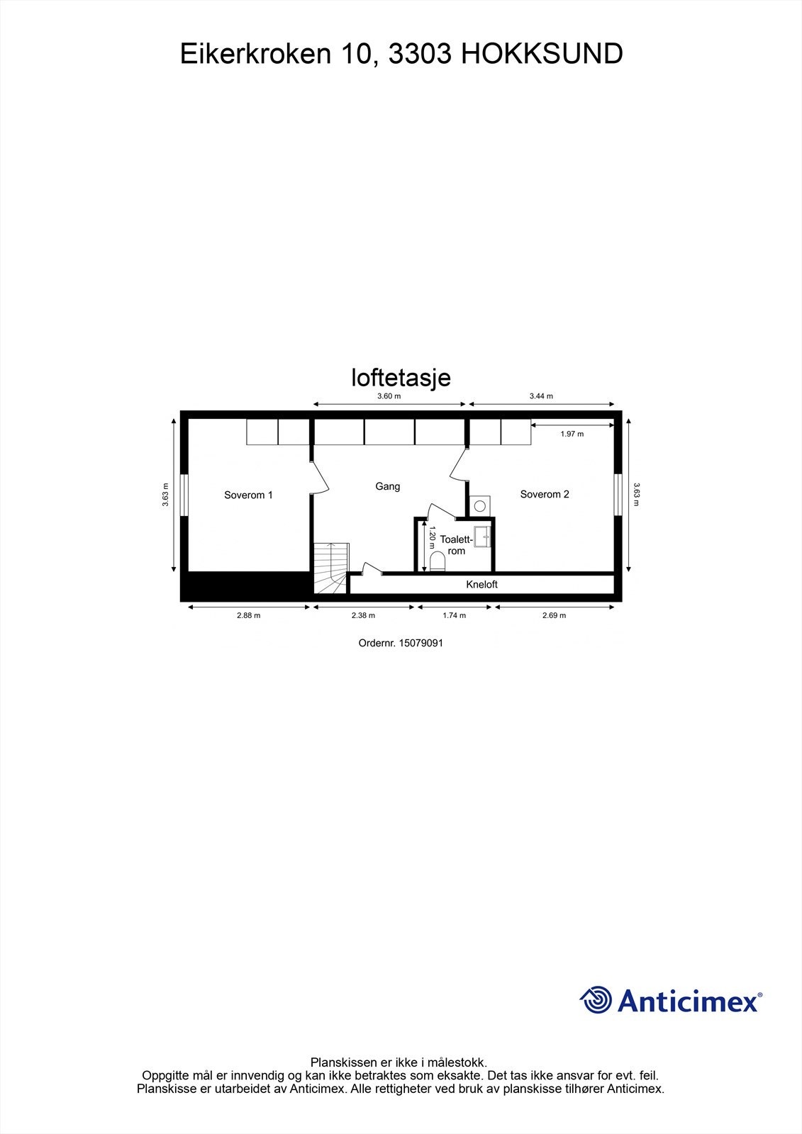 Plantegning loftetasje Galleribilde