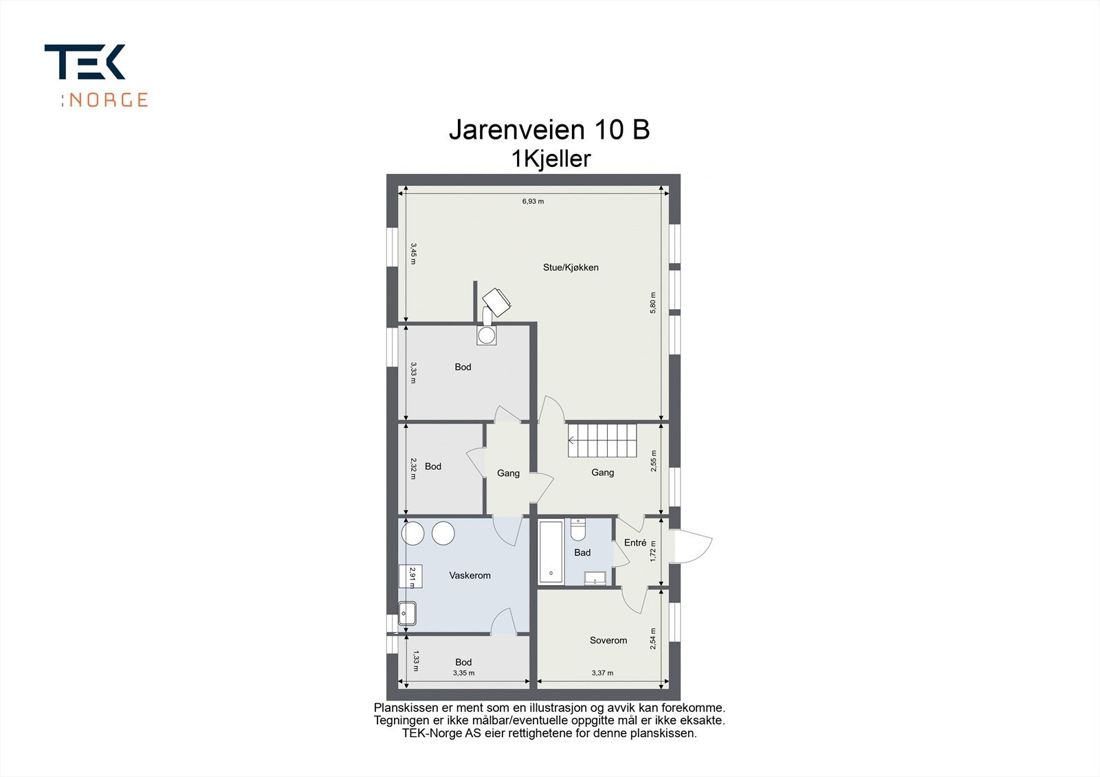 Plantegning kjeller. Galleribilde