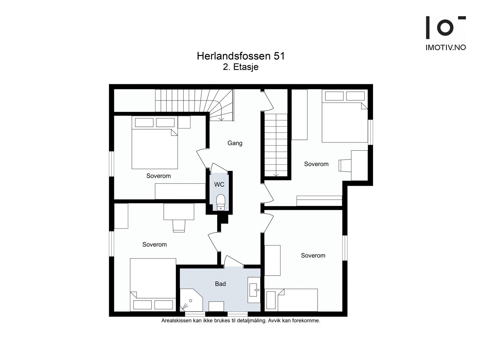 Gang 13,7 m², trapperom 2 m², toalettrom 1,1 m², kott 1 m², bad 5 m². Soverom 12,2 m², Soverom 11,3 m², Soverom 9,3 m², Soverom 12,5 m² Galleribilde