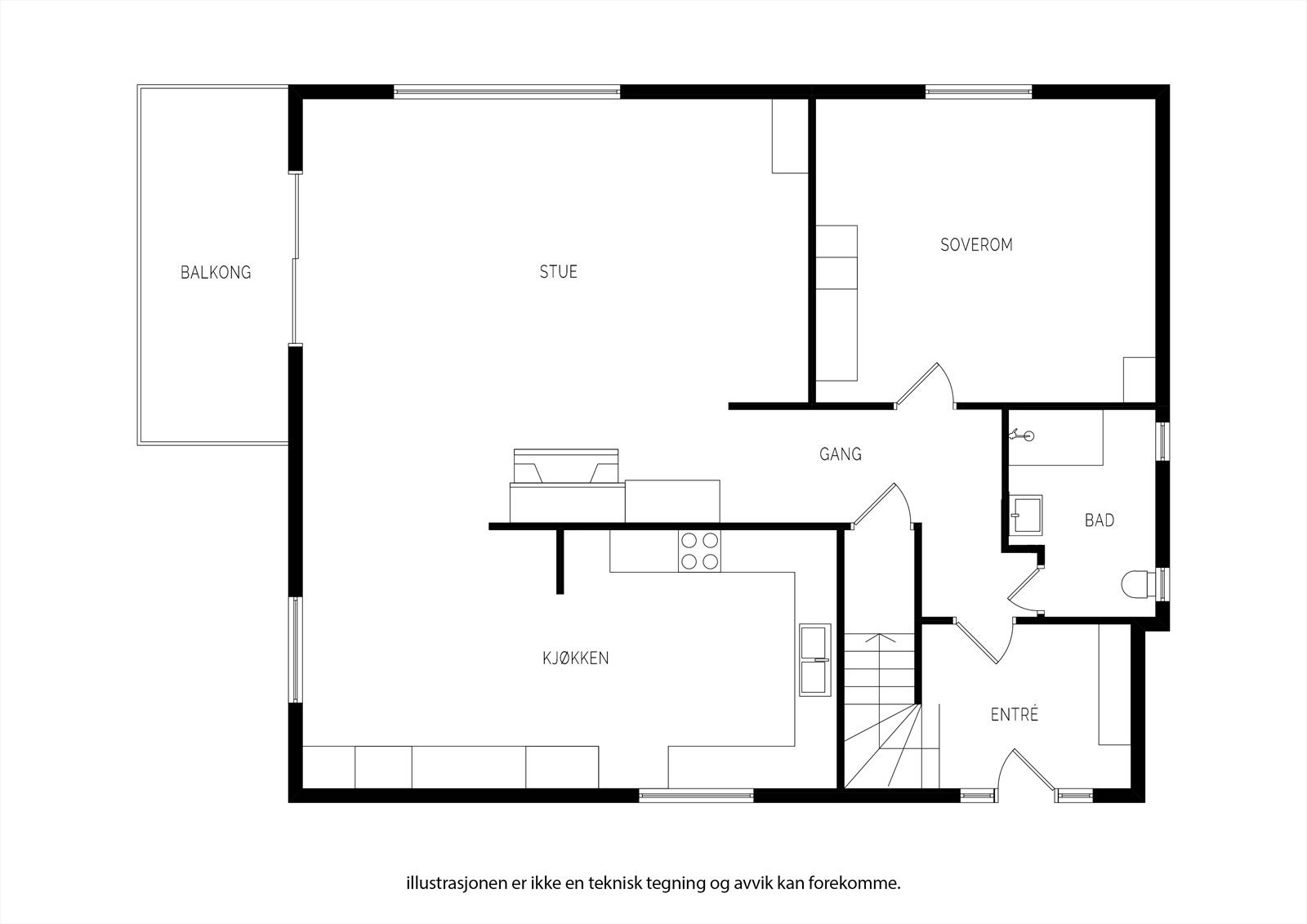 Plantegning 1. etasje Galleribilde