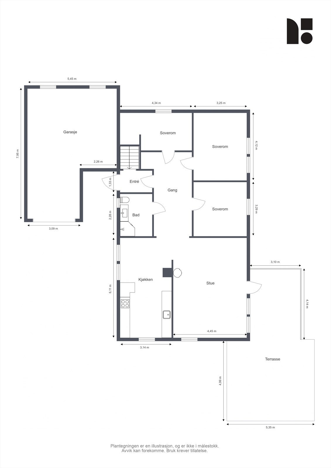 Plantegning 1.etg. Galleribilde