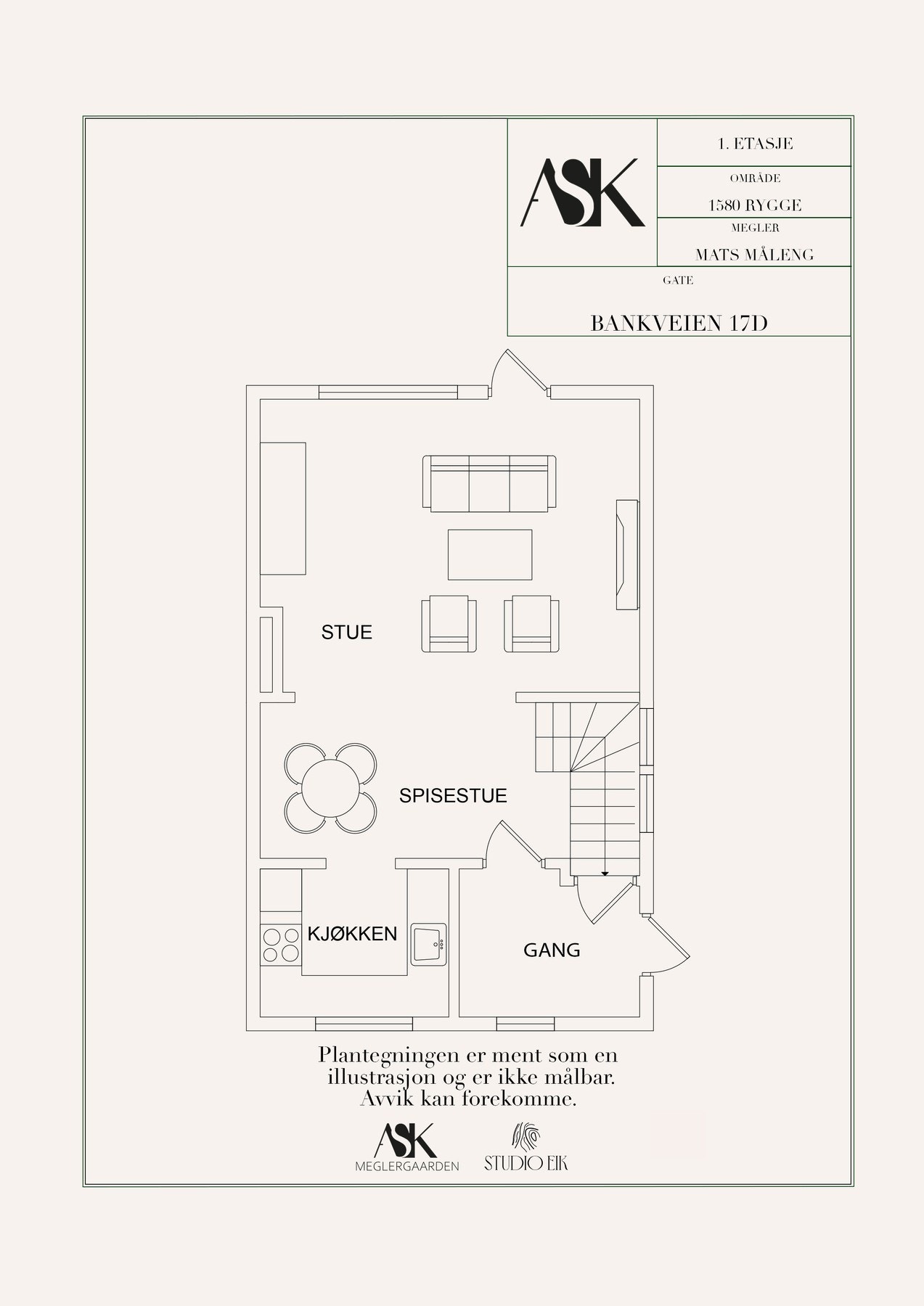 Planskisse 1. etasje Galleribilde