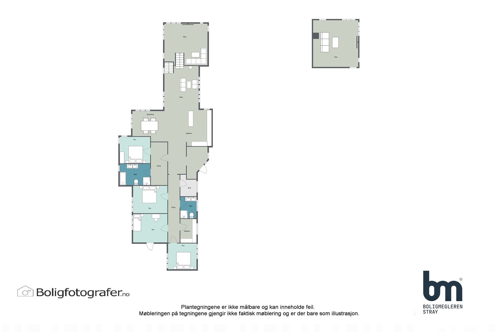Plantegning 1 etasje og underetasje Galleribilde