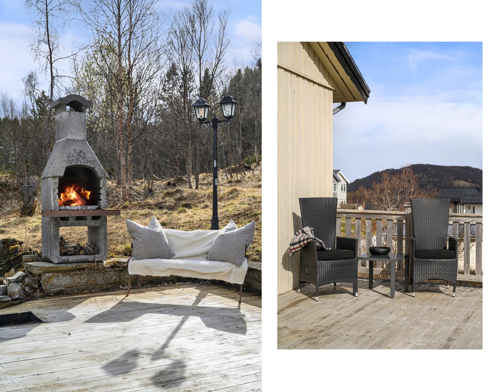Innbydende uteområde med steinovn - ideelt for hygge året rundt Galleribilde