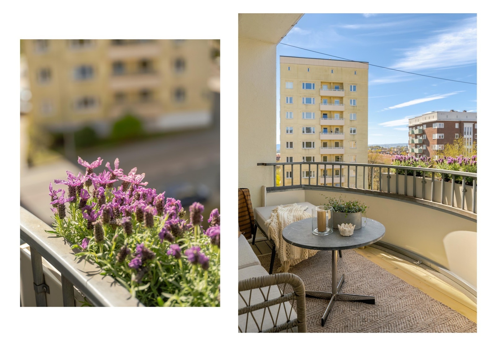 Balkongen er på 7 m² og det er god plass til en hyggelig sittegruppe, beplantning og grill. Galleribilde
