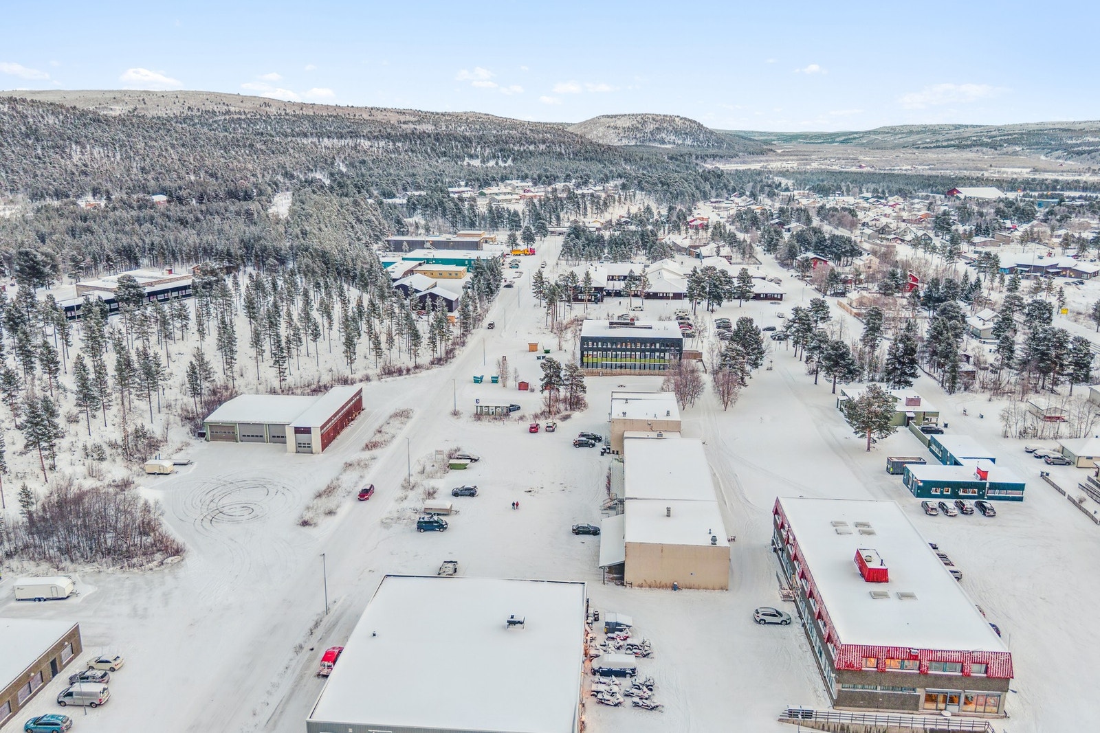 Dronebilde av område. Galleribilde