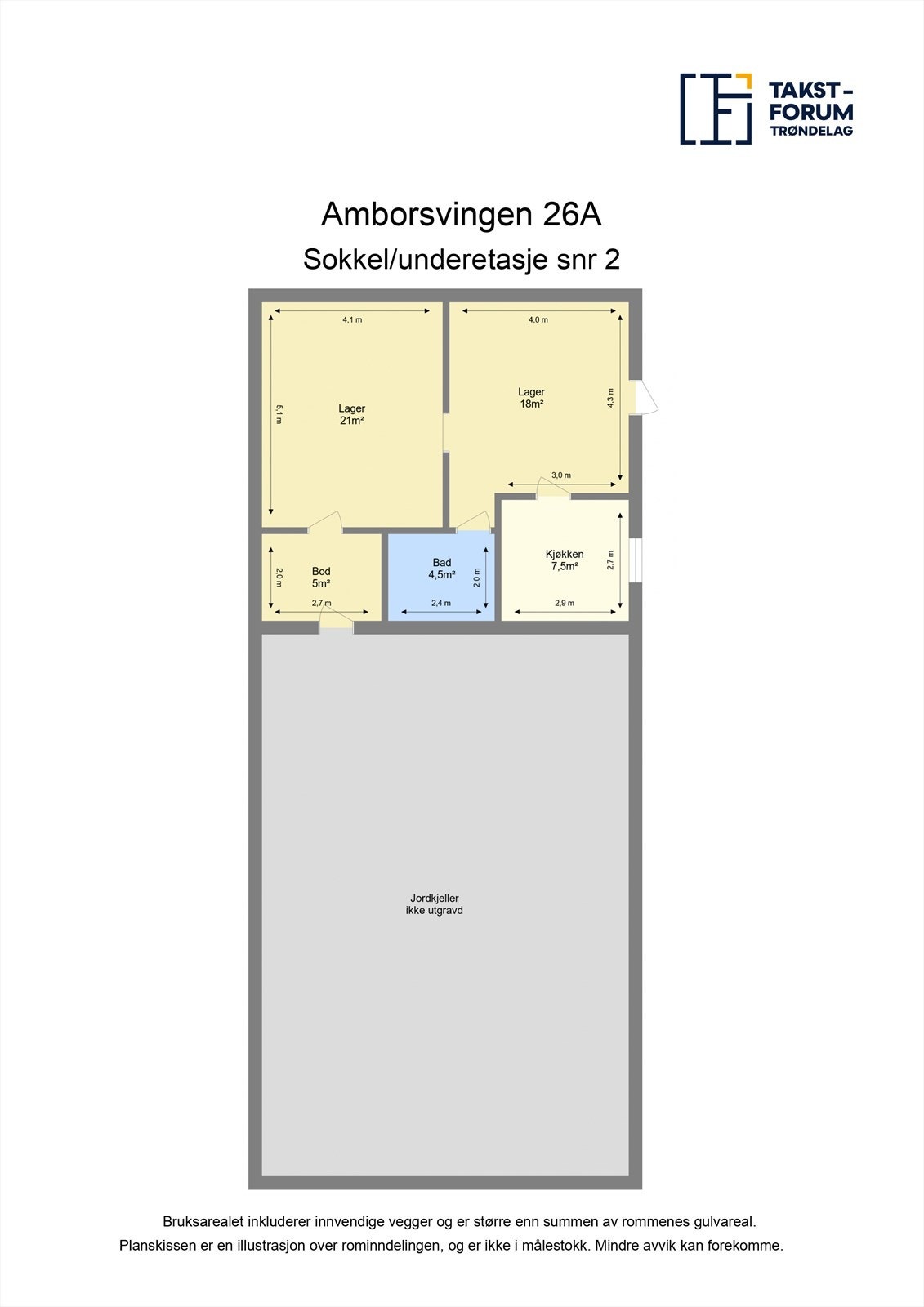 Plantegning - Sokkeletasje. Galleribilde