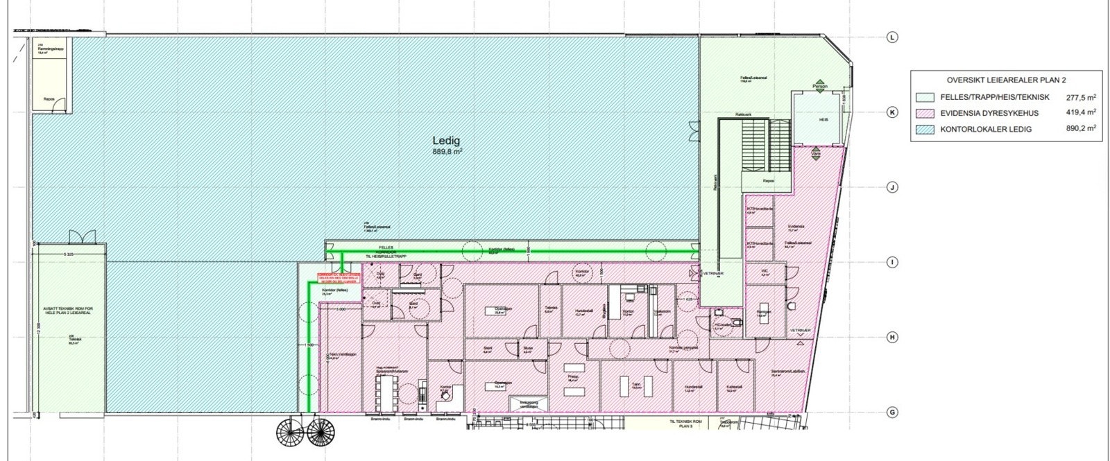 Plantegning ledig areal Galleribilde
