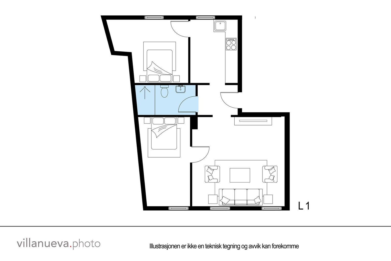 Plantegning andel 1. Galleribilde