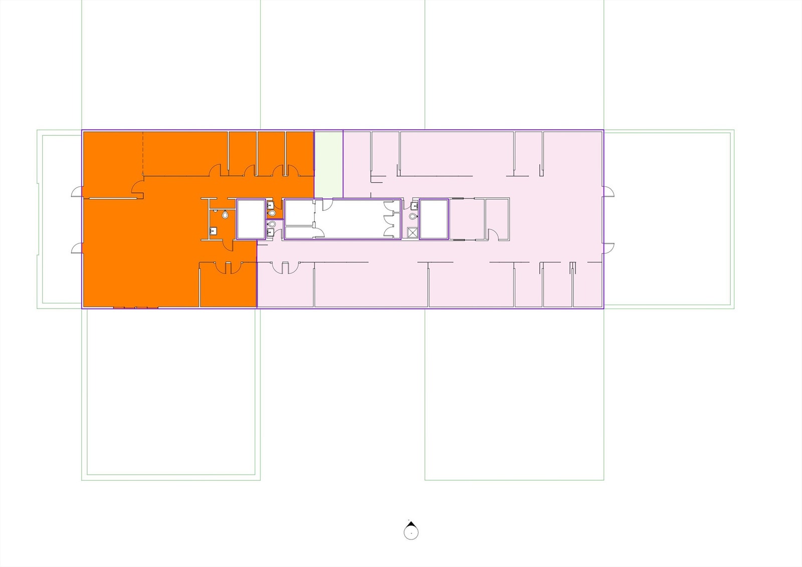 Plantegning - hele lokalet kan leies, ev. deles i 2 leieforhold Galleribilde