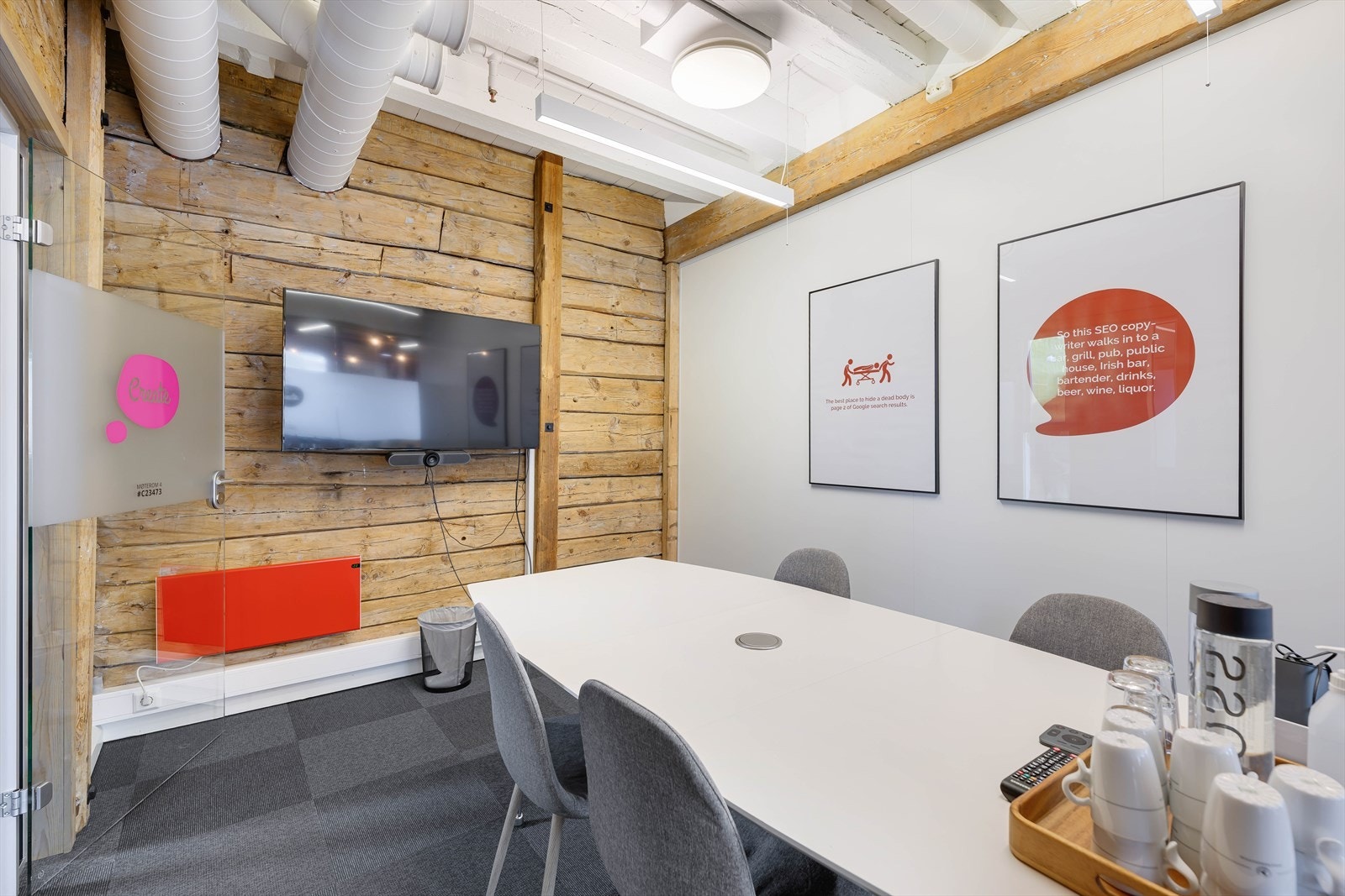 Nagelgården 6, 2. etg. kontor: BTA 375 m² er innredet med 1 cellekontor, kontorlandskap, møterom, kjøkken og sosial sone.