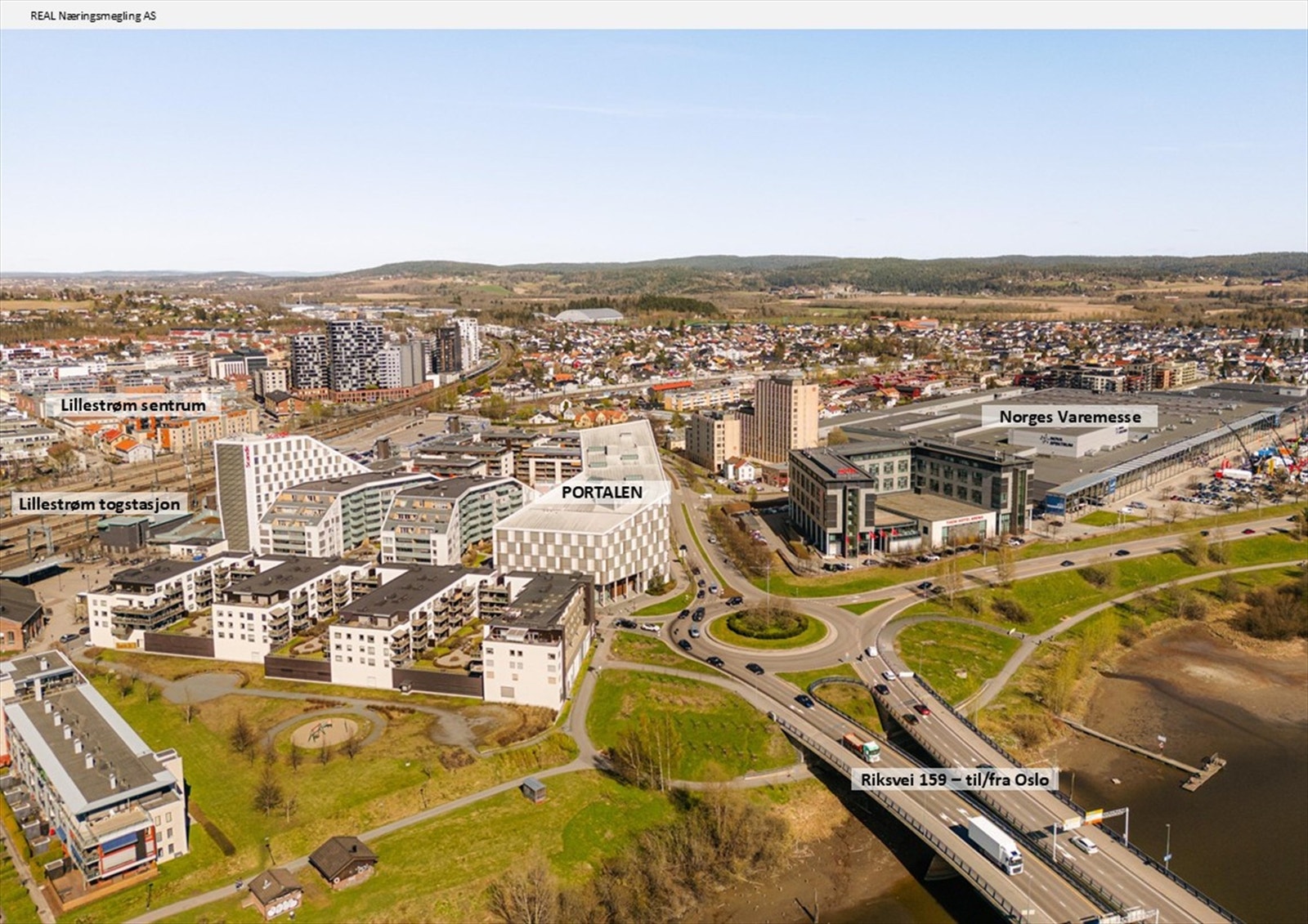 God tilgjengelighet fra RV 159, hovedveien mellom Fetsund, og mot Lillestrøm sentrum Galleribilde