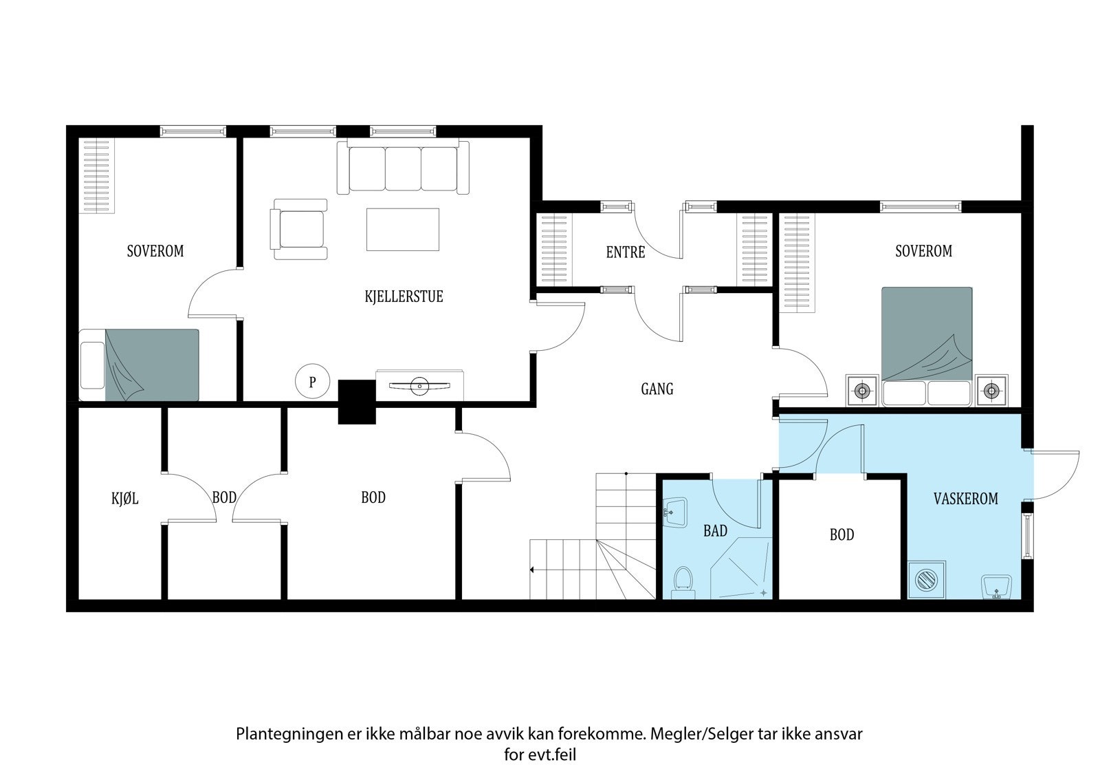Plantegning under etg. Galleribilde