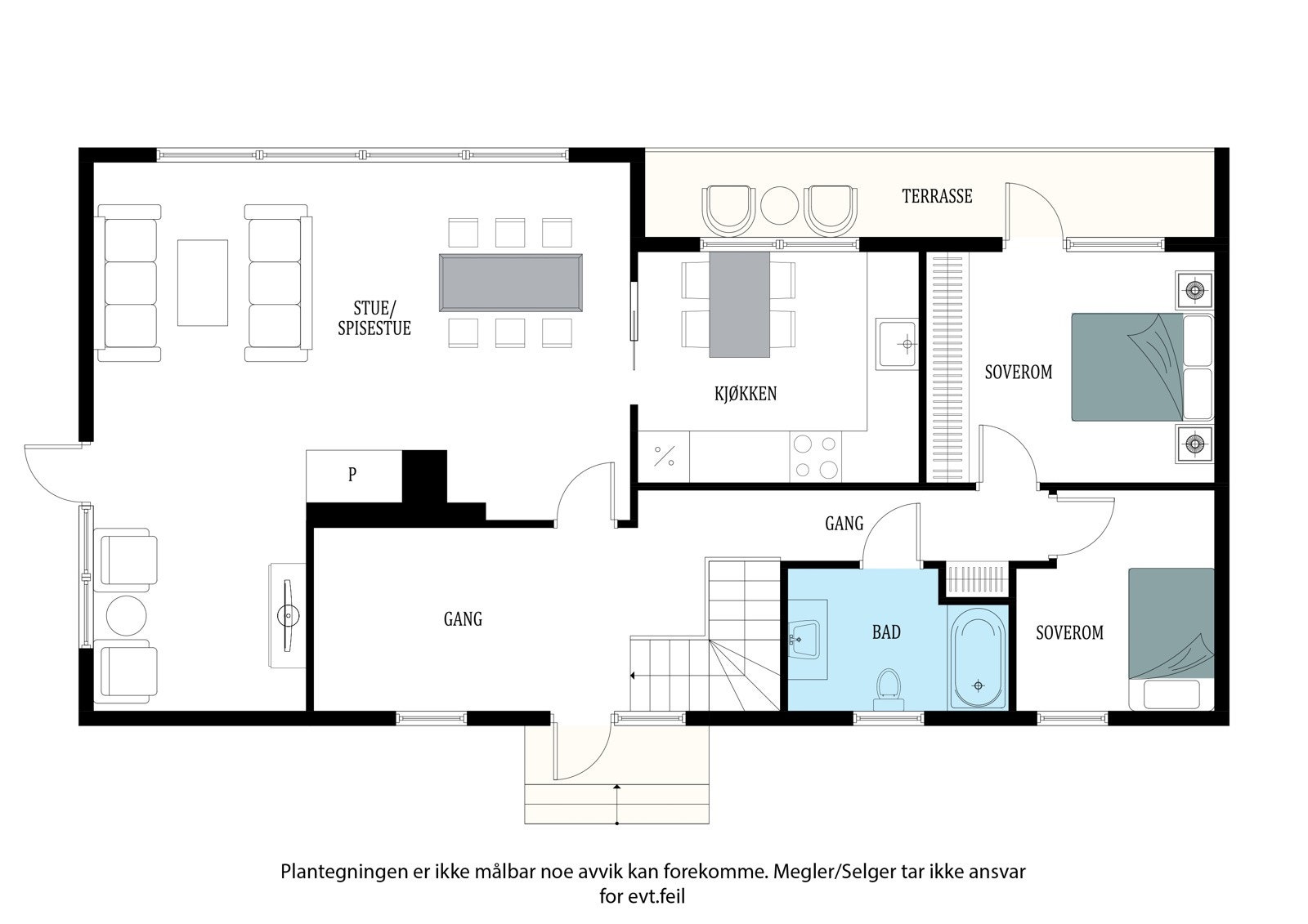 Plantegning 1 etg. Galleribilde