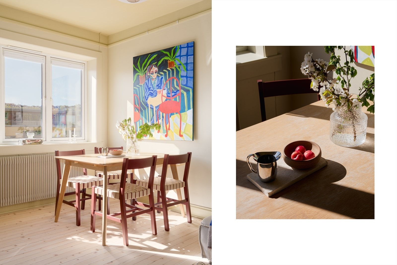 Det er originalt tregulv i alle rom, med unntak av badet. I 2024 ble tregulvet slipt og lakket, og jobben ble utført av fagfolk. Galleribilde