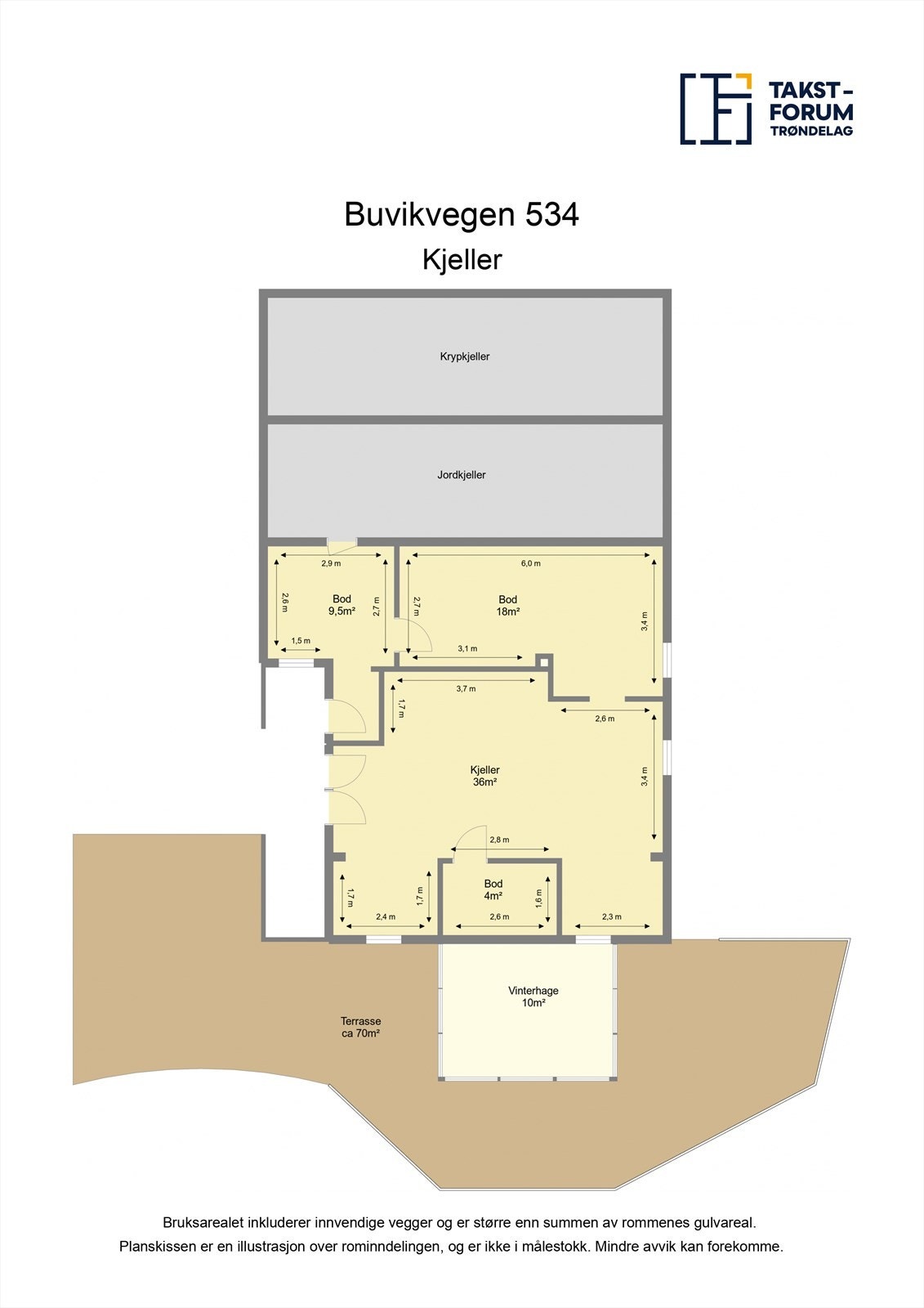 Planskisse -Kjeller Galleribilde
